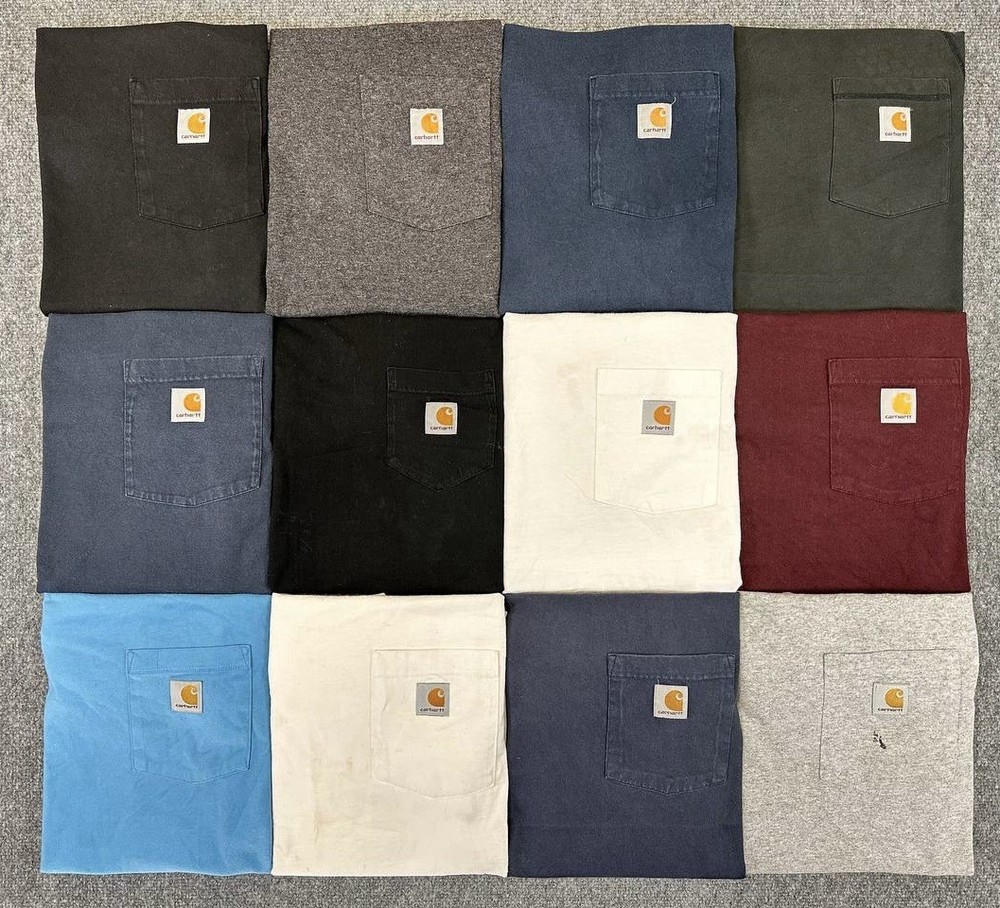 Carhartt Pocket Tee Bundle Lot of 12 Size Small (S) Workwear T Shirts USA Mix