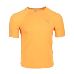 diadora Super Light Crew Neck Short Sleeve Athletic T-Shirt Mens Orange Casual T