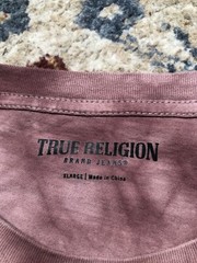 True Religion Men’s XL Buddha Logo Graphic Tee Red Pink Tie Dye T-Shirt