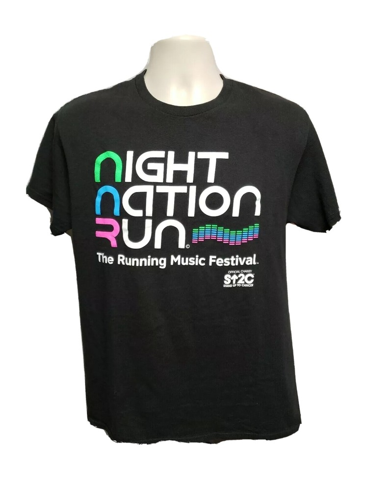 Night Nation Run The Running Music Festival Adult Medium Black TShirt