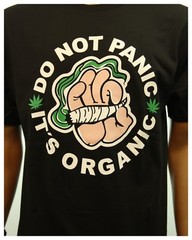 Weed Marijuana Pot DO NOT PANIC IT’S ORGANIC Printed Graphic T-Shirts Urban Tee
