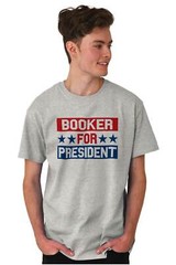 Cory Booker For President Political Voting Adult Short Sleeve Crewneck Tee