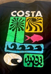 Costa T-Shirt Black Men’s 2XL / XXL Fishing Shirt Sleeve Cotton Two-Sided