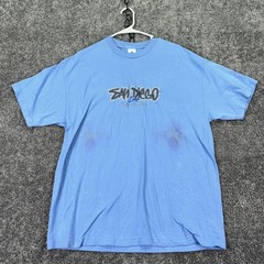 San Diego Mission Beach Shirt Mens XL Blue Alstyle Dolphin Tee Casual Logo