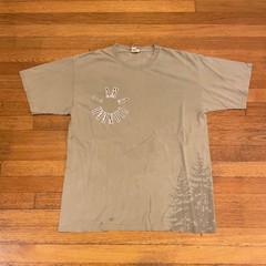 VTG 90s 00s District Threads T-Shirt I Am A Pioneer Graphic Trees Wrap Around L