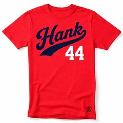 HANK 44, Baseball HOF themed Pre-Shrunk Ring Spun Cotton T-Shirt