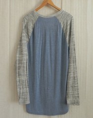Lularoe Henley T-Shirts Cotton Blend Color Contrast Long Sleeve Hi-Low Size L