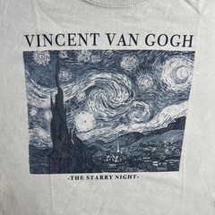 Vincent Van Gogh Shirt Mens XL Beige The Starry Night Graphic Mighty Fine Tee