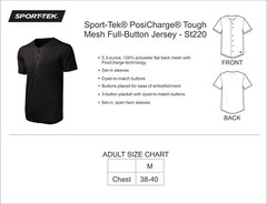 Sport-Tek® PosiCharge® Tough Mesh Full-Button Jersey – St220