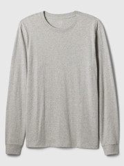 NWT GAP Everyday Long-Sleeve Tee Shirt T-Shirt 100% cotton Heather Gray Men M L
