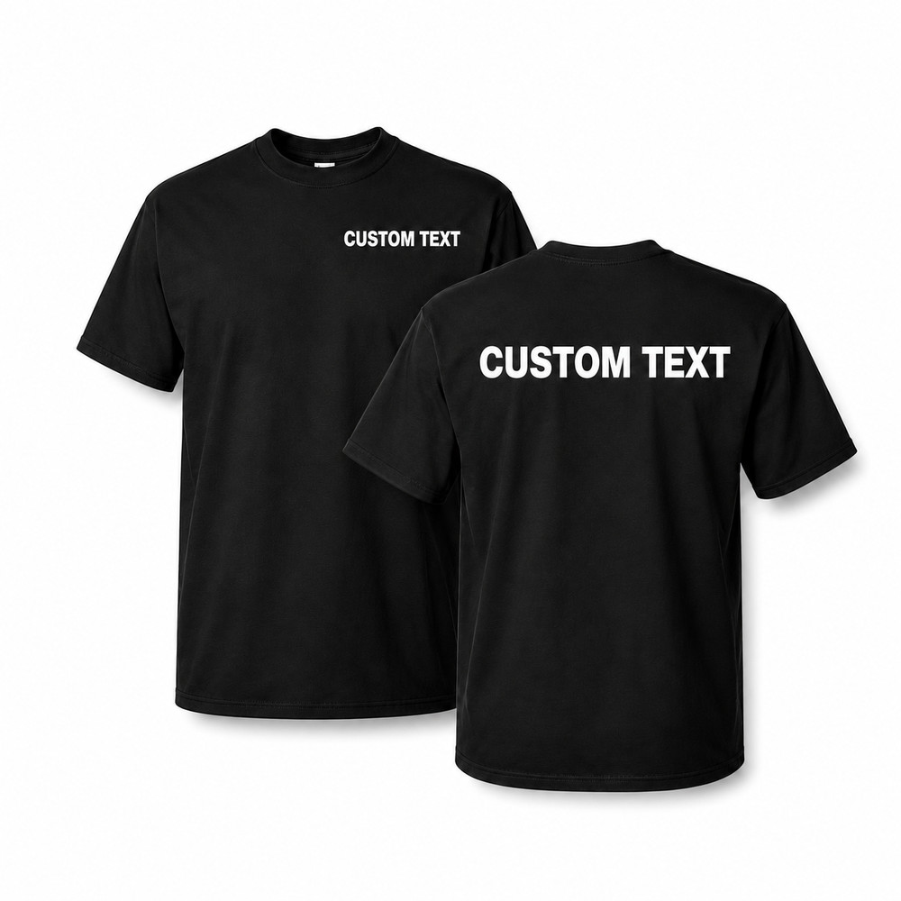Custom Text T-Shirt Personalized Name Logo Men’s Crew Neck Tee S-5XL