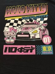 Hello Kitty Racing Car Tokyo Speed Graphic T-shirt Large Black Short Sleeve