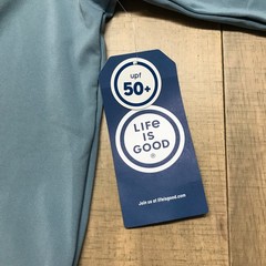 Life is Good Yacht Shirt Mens Size M Blue Long Sleeve Tee Boat Performance UPF50