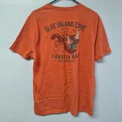 G H Bass Co Tee Shirt Orange Lobster Bar Island Cove Mens Large Short Sleeve