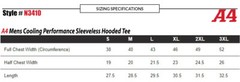 A4 Mens 4oz. Micro Poly Interlock Cooling Performance Hooded T-Shirt N3410 S-3XL