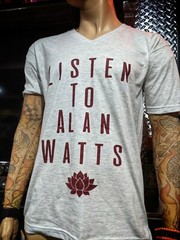 Alan Watts Zen Buddhism T shirt “Listen to Alan Watts” V Neck All Sizes