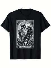 The Lovers Vintage Skeleton Couple Skull Gothic Tarot Card T-Shirt, Men’S and Wo