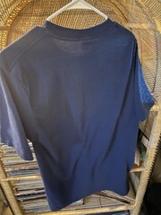 Soffe Mens Blue/Yellow Navy Graphic Logo Print Crew Neck T-Shirt Size M