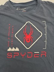 Spyder T-Shirt Men Small Blue Graphic Cotton Tee.#43037
