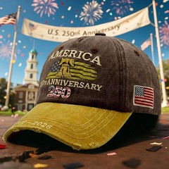 250th US 1776-2026 Anniversary Cap, Embroidered Adjustable Patriotic Baseball…