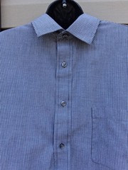 Croft & Barrow Men’s Gray Striped Broadcloth Button-Up Shirt Long Sleeve 17.5 36