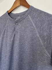 J Crew Mens Performance Henley Shirt Large Gray Lightweight Stretch Casual Tee