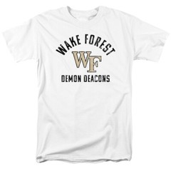 Wake Forest University Adult T-Shirt Demon Deacons Logo, White, S-5XL
