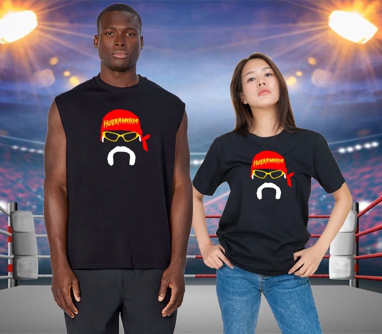 MENS WOMENS TEE TSHIRT SLEEVELESS HULK WRESTLING BUST HEAD FAN GIFT MANIA HOGAN