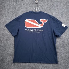 Vineyard Vines T Shirt Mens L Large Blue Pullover Short Sleeve Crew Neck Diver