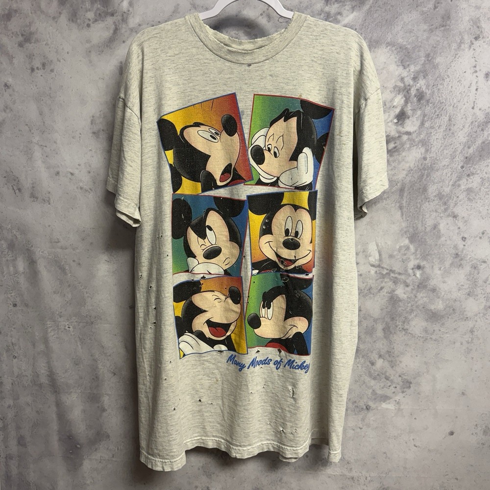 Vintage Disney Mickey Mouse Sleep Shirt Adult One Size Fits All 24×33.5