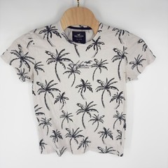 Hollister Mens Palm Tree Print T-Shirt Gray Short Sleeve Cotton Graphic Tee M
