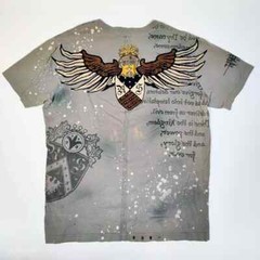 Rebel Spirit T Shirt Men’s 2XL Green Brown Black Yellow Coat of Arms Eagle Used