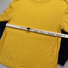 No Boundaries Shirt Mens XL Y2k Skater Layered Long Sleeve Vintage Yellow