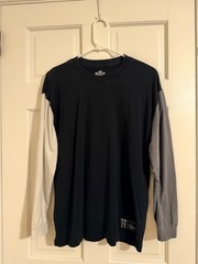 Hollister Shirt Black Crew Neck Long Sleeve Logo Oversized Fit Mens Size S