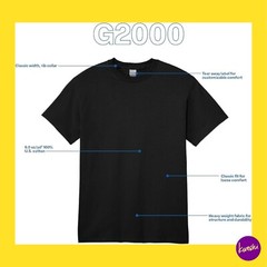 GILDAN Unisex Ultra Cotton T-Shirt, Style G2000, Black (2-Pack), UK L | EU 52