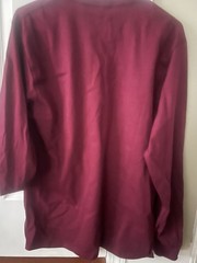 Hanes Men’s M Burgundy Regular Long Sleeve Crew Neck Solid Pocket T-Shirt