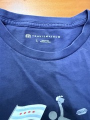 TravisMathew Men’s L Blue Graphic Print Knit Crew Neck Short Sleeve T-Shirt