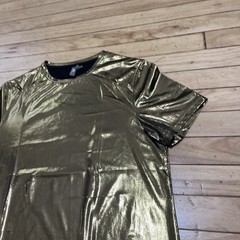 ASOS Shiny Gold Shirt Adult S Metallic Bright Shiny Disco 1970s NY Club Scene