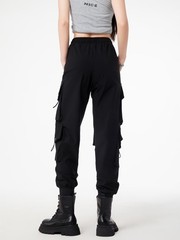 Cargo Pants Women Gothic Y2K High Waist Adjustable Pockets Drawstring Jogger