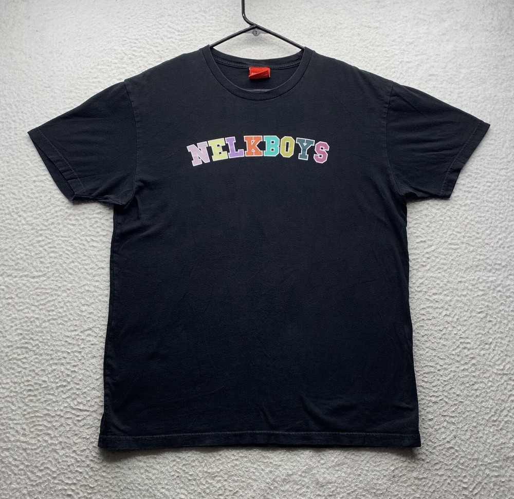 Nelk Boys Full Send T-Shirt Mens Medium M Multicolor Spellout Black Podcast