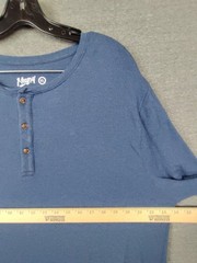 Mugsy Mens Shirt XL Blue Henley Cashmere Blend Soft Casual Capsule Street