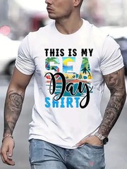 Trendy Letter Print Graphic T-Shirt Casual Streetwear Crew Neck Tee