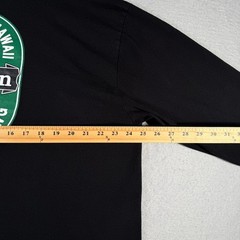 Suna Mens 2XL Black Long Sleeve Hawaiian Surfrider North Shore Graphic T-Shirt