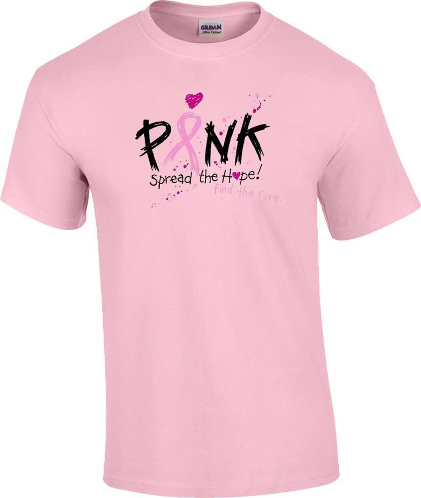 Spread the Hope Find A Cure Pink Ribbon Breast Cancer Awareness T-Shirt