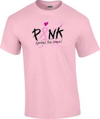 Spread the Hope Find A Cure Pink Ribbon Breast Cancer Awareness T-Shirt