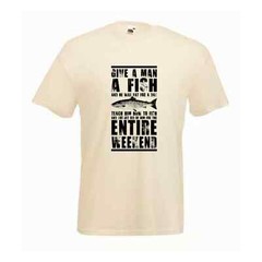 Fishing Give A Man A Fish Humour Novelty T Shirt Various Colours And Sizes