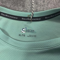 Cabelas World Wide Sportsman Shirt Mens XL Green Long Sleeve Moisture Wicking UV