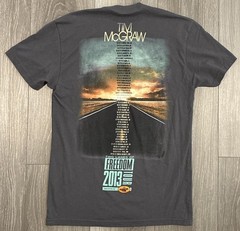 2013 Tim McGraw Two Lanes of Freedom Tour Shirt Small Gray Country Concert Tee