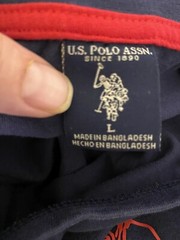 US POLO ASSN T-SHIRT Red Logo USPA-1890 Navy Blue size L Large Tee