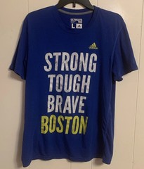 Adidas Ultimate Tee Strong. Blue, ‘Strong, Tough, Brave, Boston Men’s L Red Sox